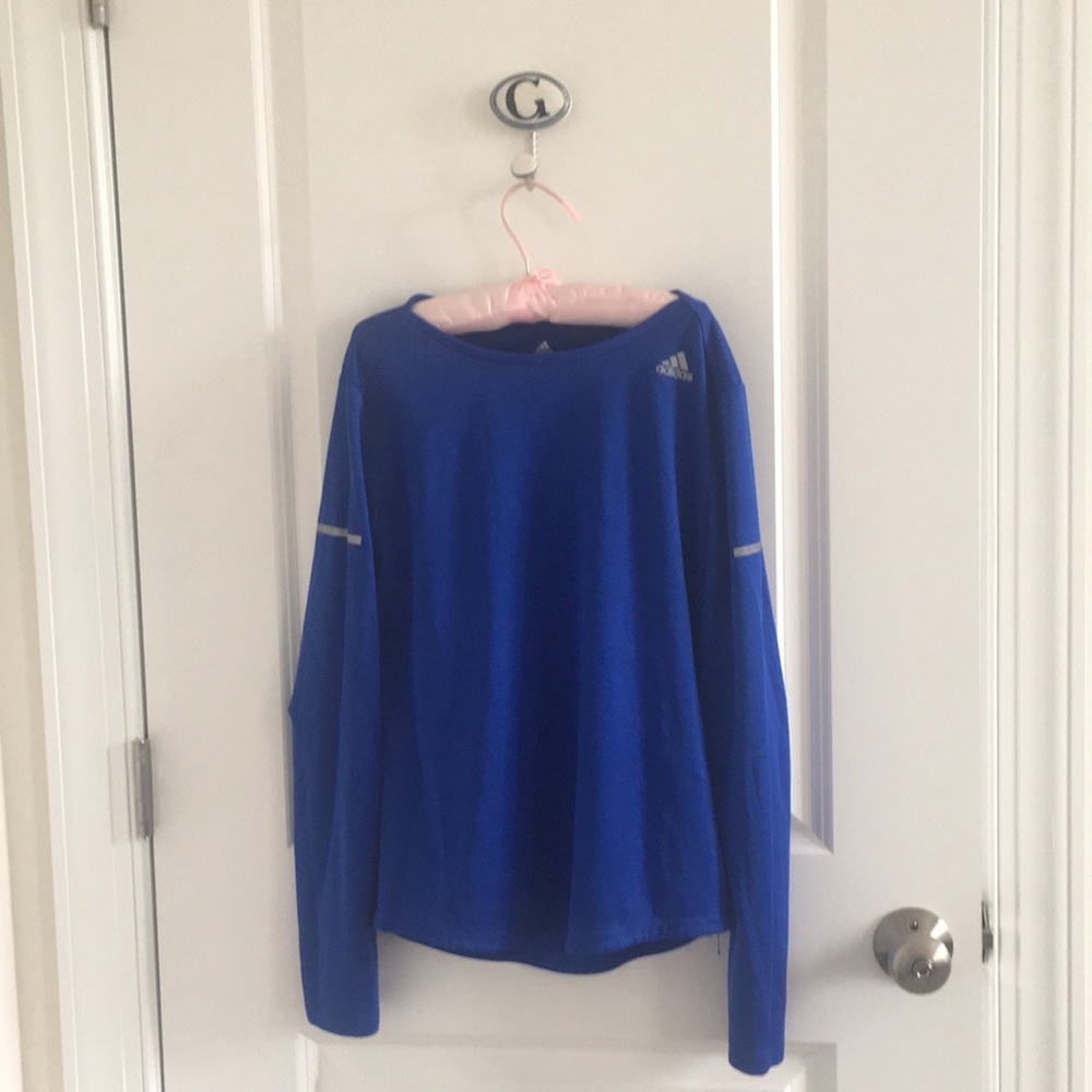 Adidas Blue Long Sleeve Workout Top